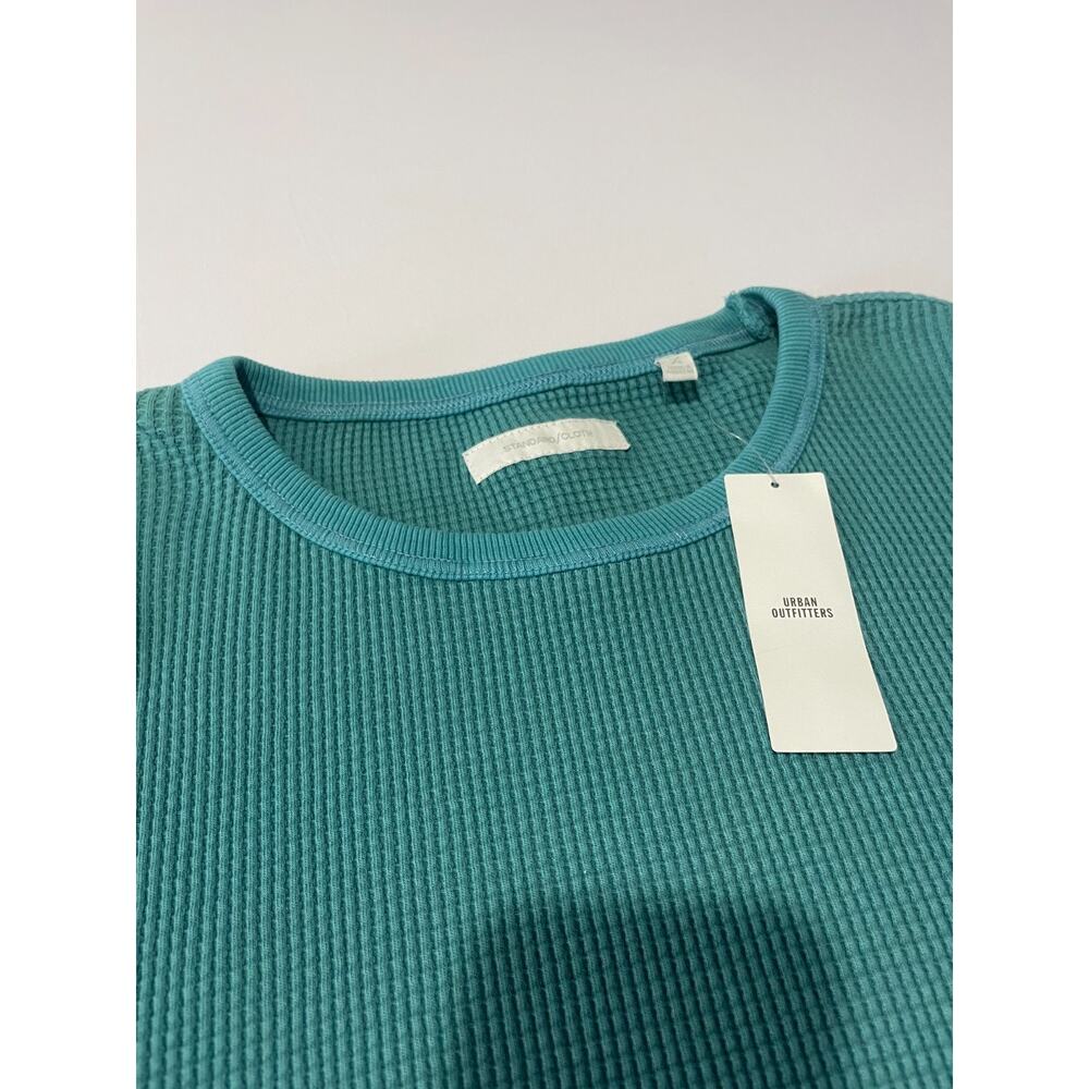 NWT Urban Outfitters Shirt Mens‎ L Blue Waffle Adult Long Sleeve Tee Crew Neck - Picture 3 of 12